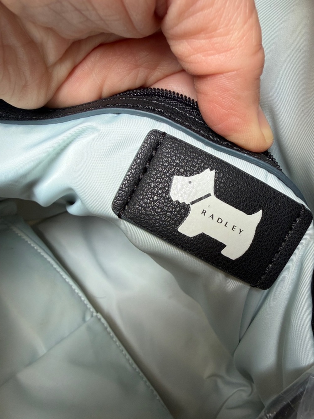 RADLEY LONDON Black Backpack with Cream Scotty Dog Print and Red Accents - Picture 12 of 16